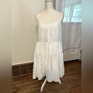 EUC J. Crew White Eyelet Dress (Size 14)